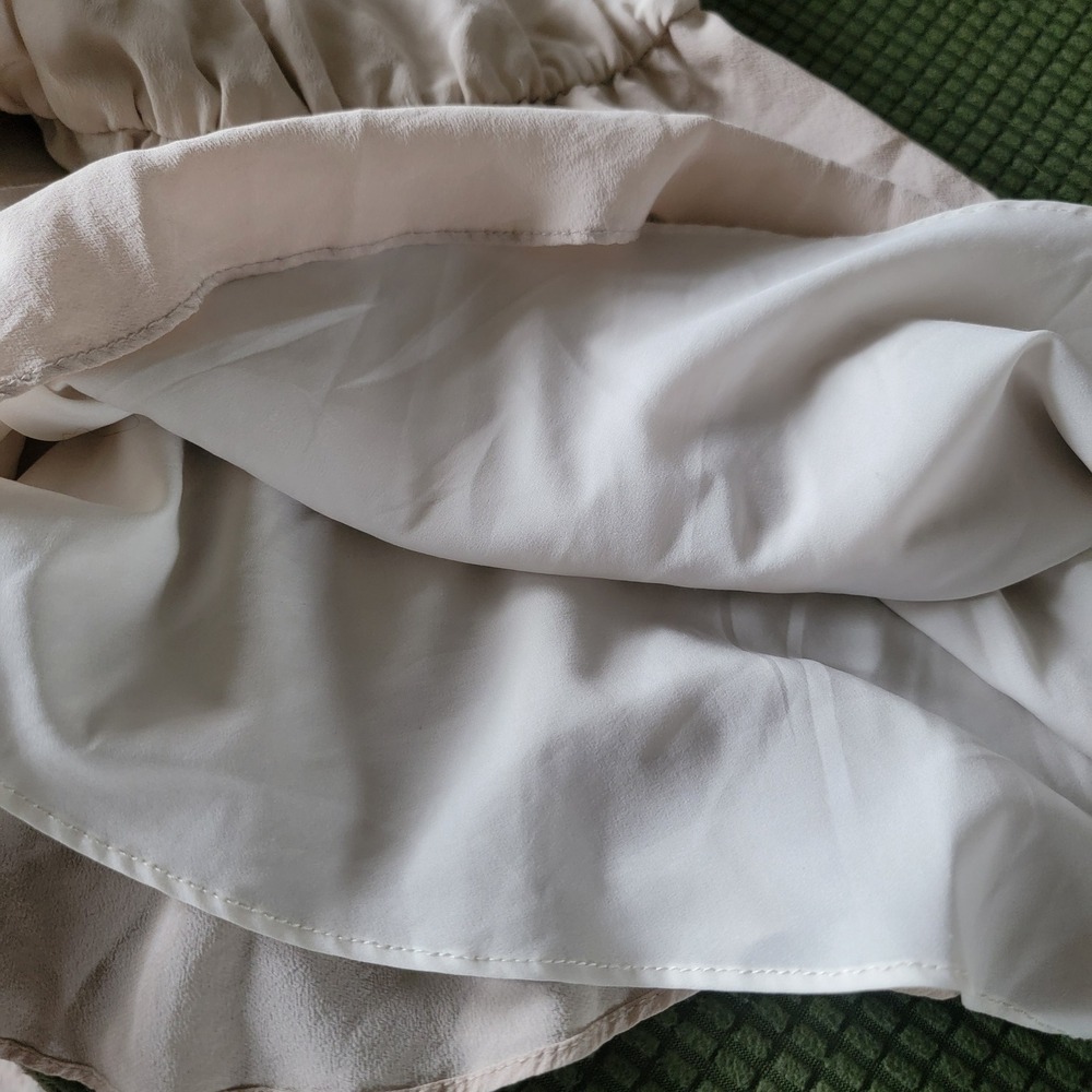Amanda Uprichard Cream Spaghetti Strap V-Neck Elastic Waist Romper Small - Picture 9 of 10